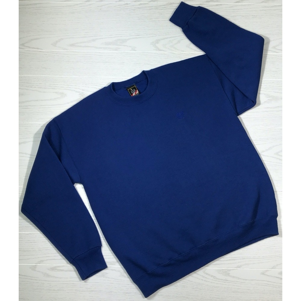 Vintage JC Penney Olympic Sweatshirt Men's XL Blue Crewneck Cotton Blend 90s USA